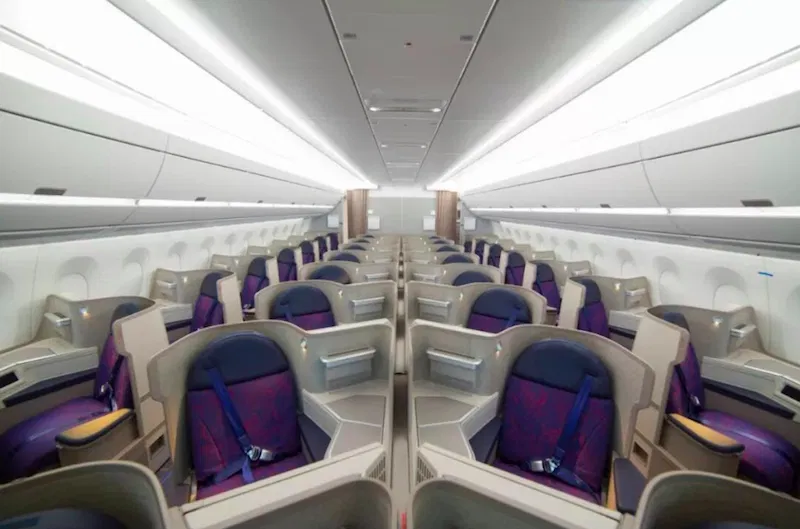 Air China A350-900 Business Class cabin in 1-2-1 layout