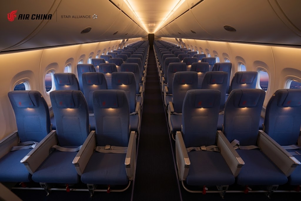 Air China Comac C919 economy cabin with 3-3 seating