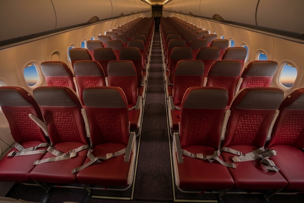 Air India Express Airbus A320neo all-economy cabin, three-by-three seating