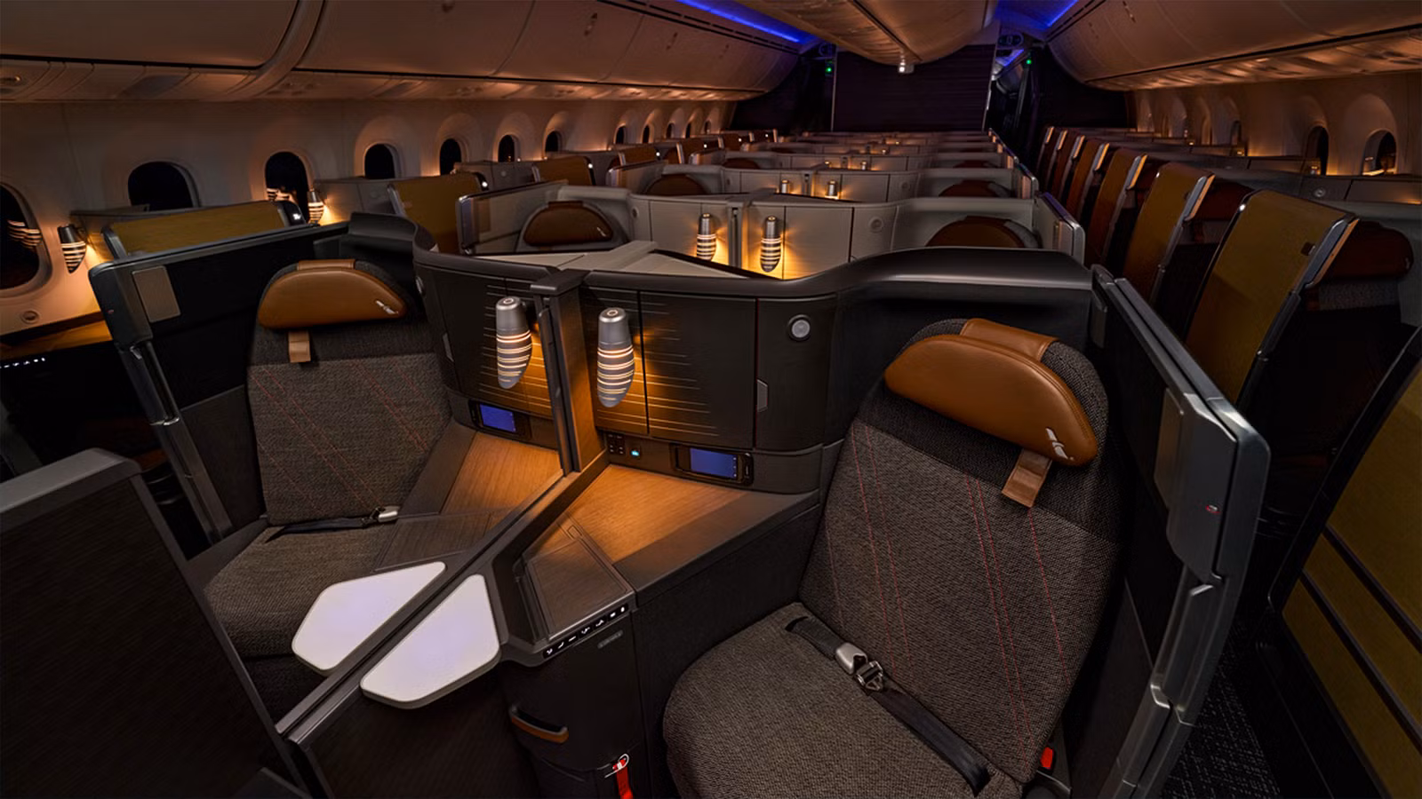 American Airlines Flagship Suites Business Class cabin on Boeing 787-9P