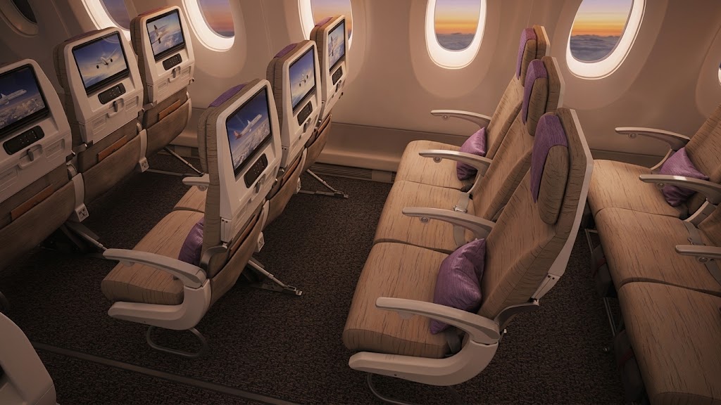 Asiana Airlines Airbus A350-900 economy cabin