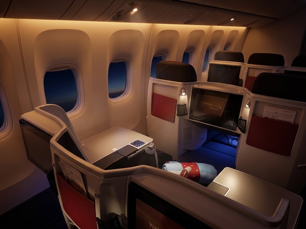 Austrian Airlines Boeing 777-200ER business class cabin