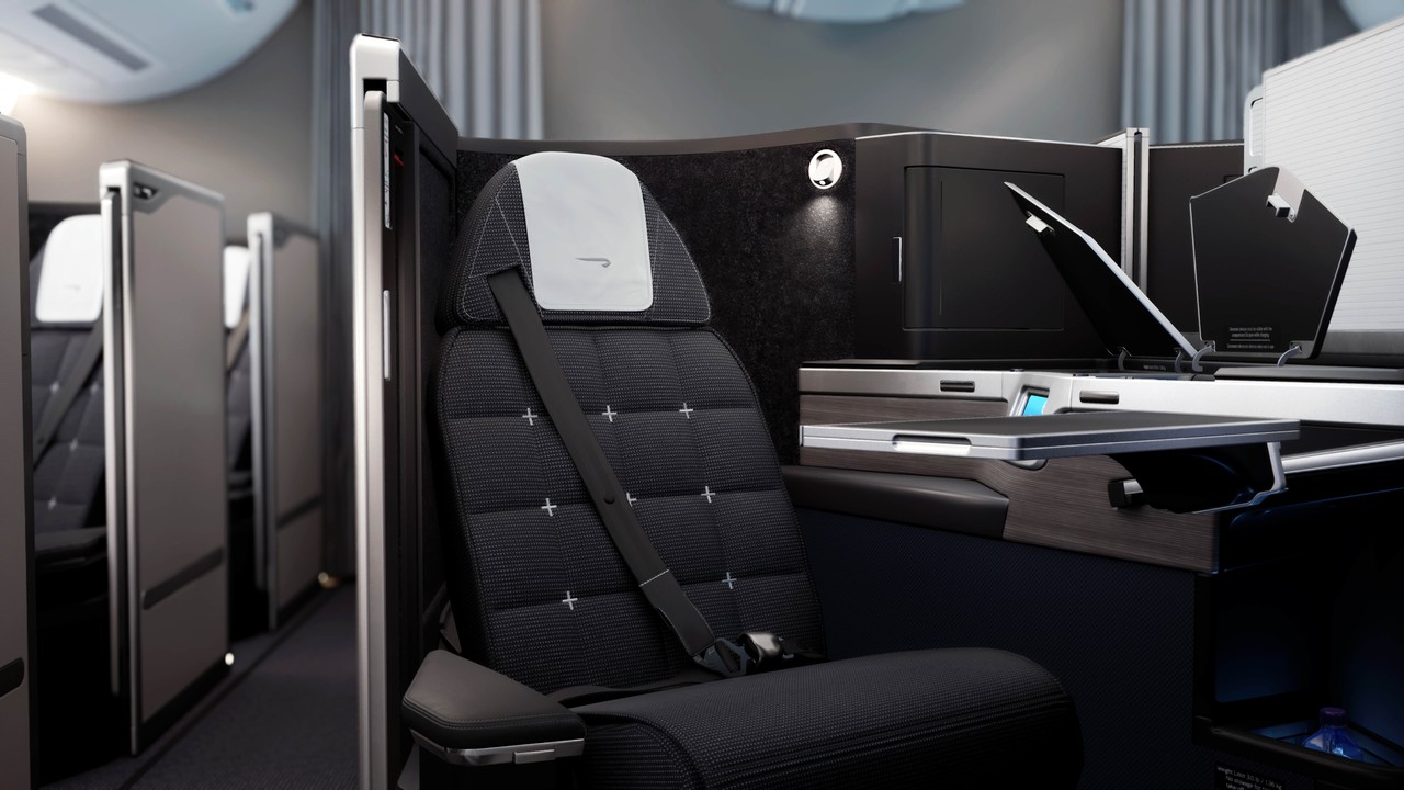 British Airways 777-300ER Club Suite cabin with doors
