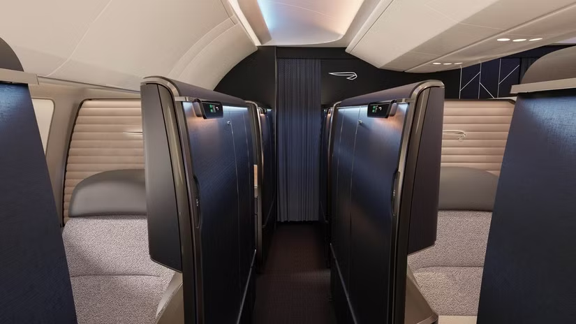 British Airways new First Class suite interior on the A380 retrofit