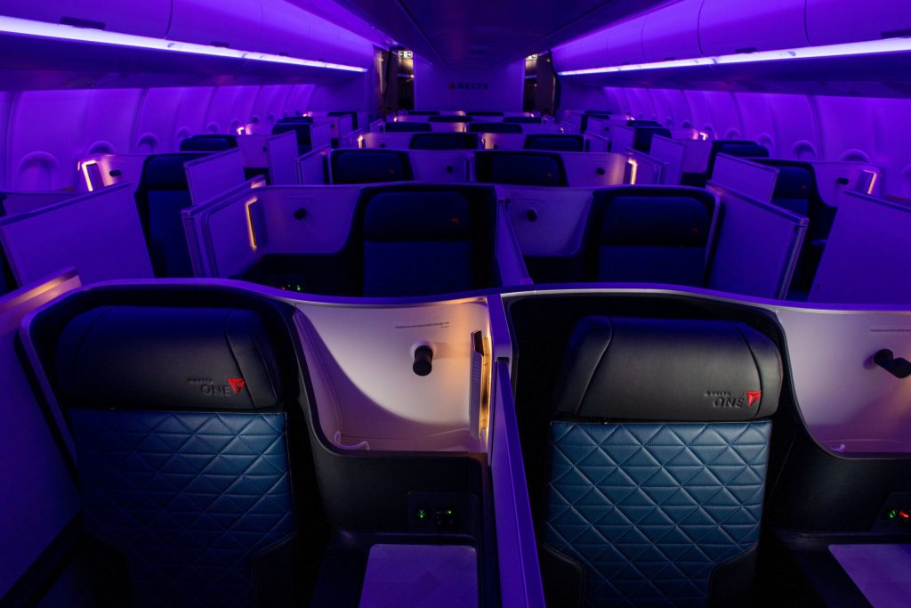Delta One Business Class cabin on Airbus A330