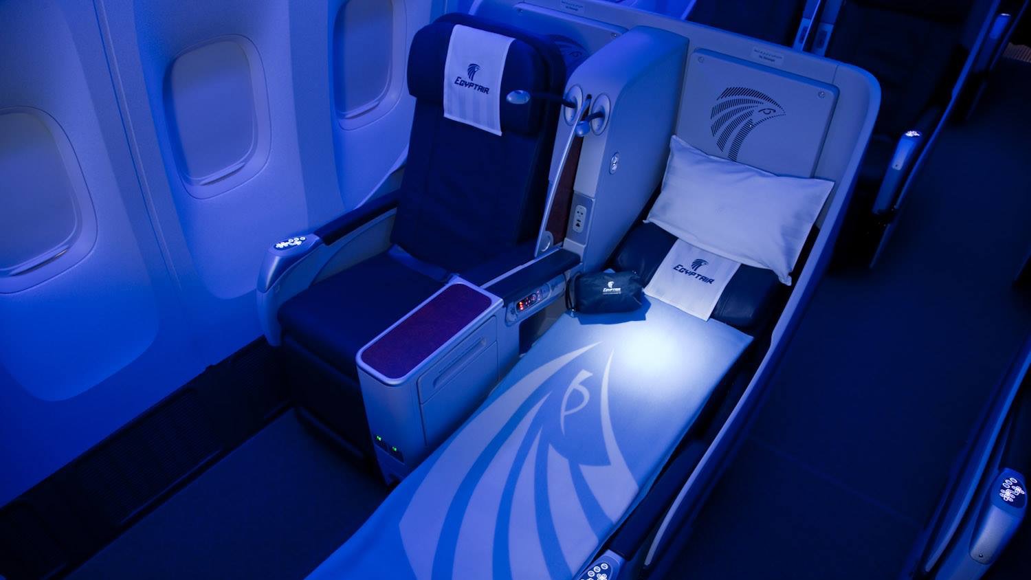 EgyptAir Boeing 787-9 Business Class cabin