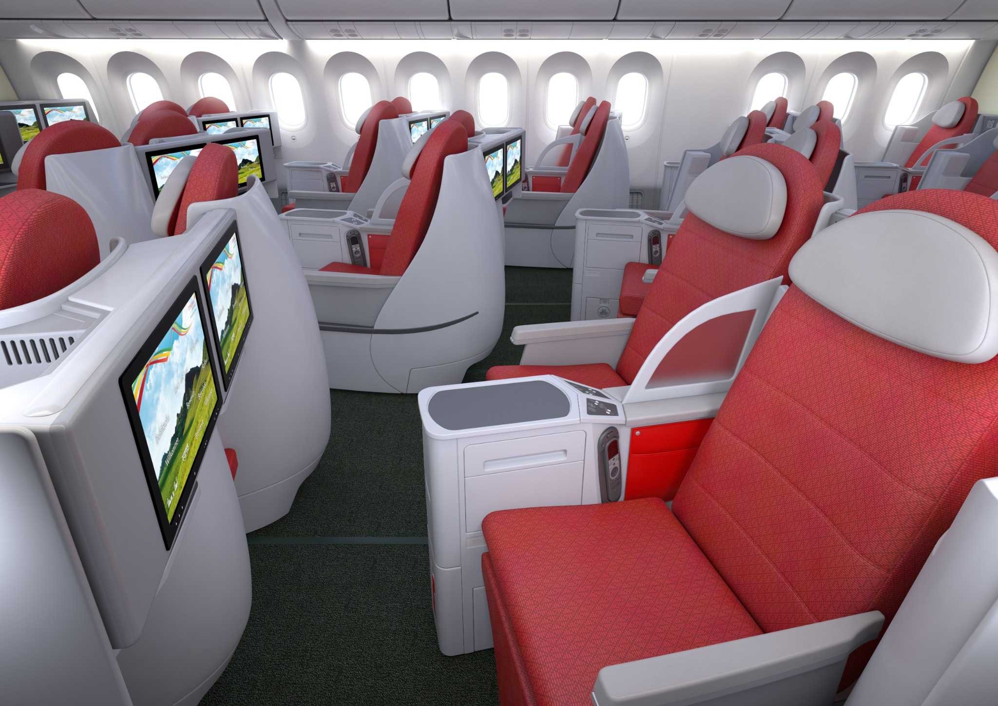 Ethiopian Airlines Boeing 787 Cloud Nine business class cabin