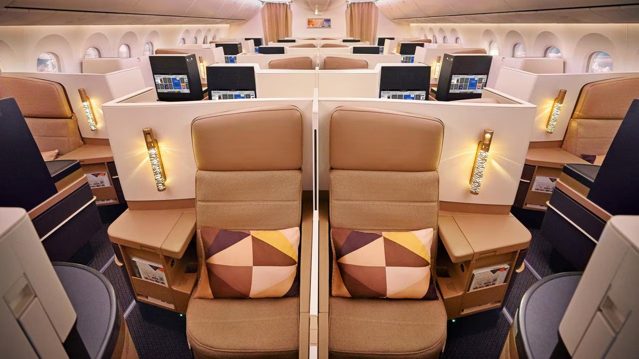 Etihad Airways Boeing 777-300ER Business Class cabin