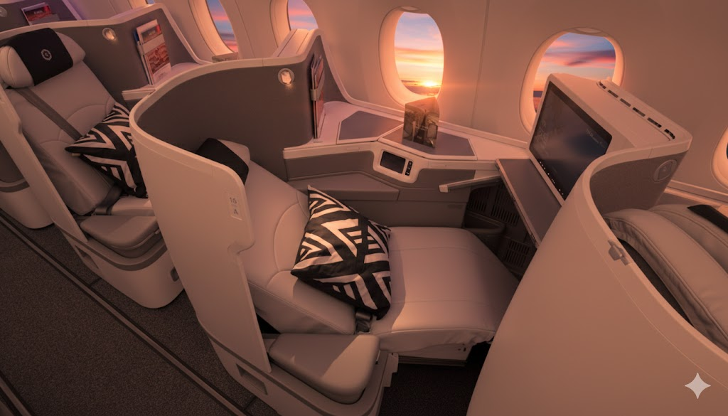 Fiji Airways A350-900 Business Class cabin with Collins Super Diamond seats