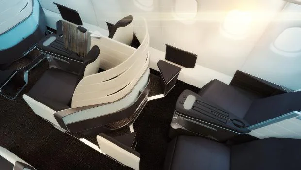 Hawaiian Airlines A330-200 Business Class cabin with lie-flat seats