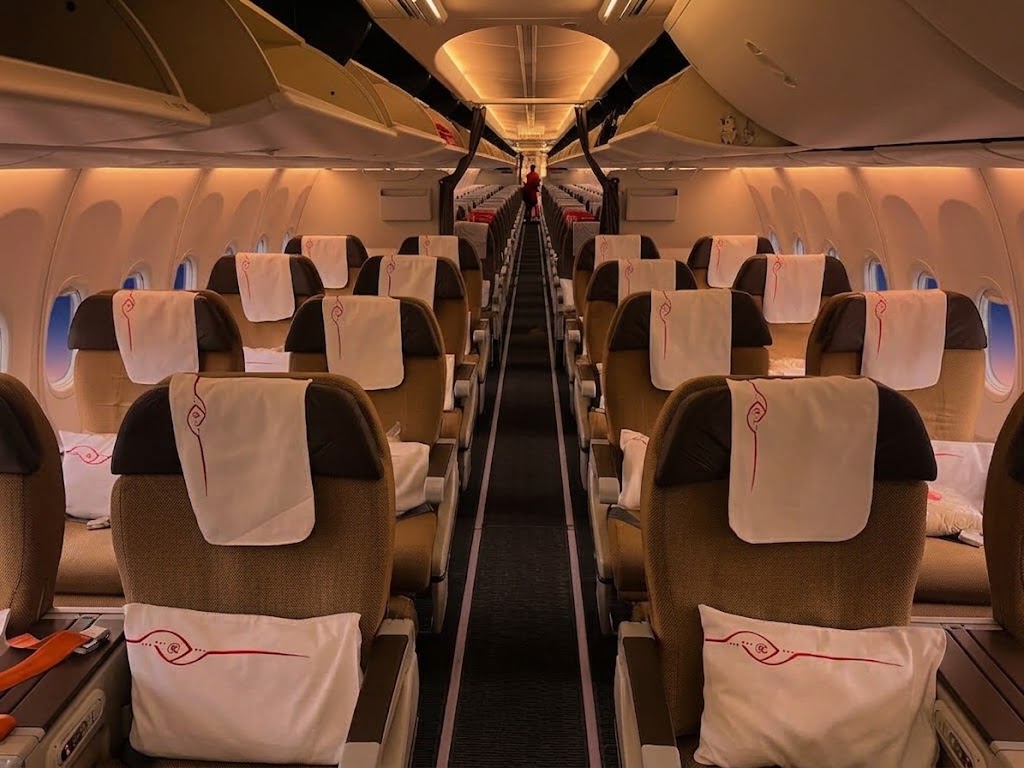 Kenya Airways Boeing 737-800 business class cabin, two-by-two seating