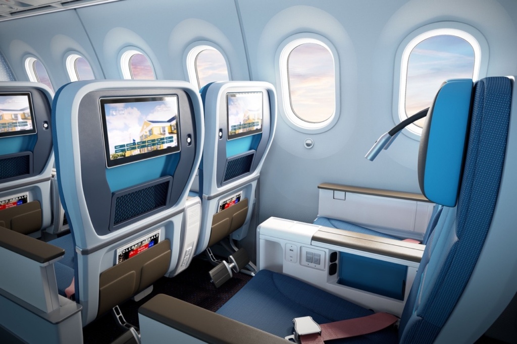 KLM Airbus A350-900 Premium Comfort cabin