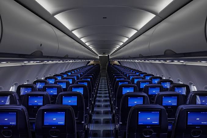 SAS Airbus A321LR business class cabin
