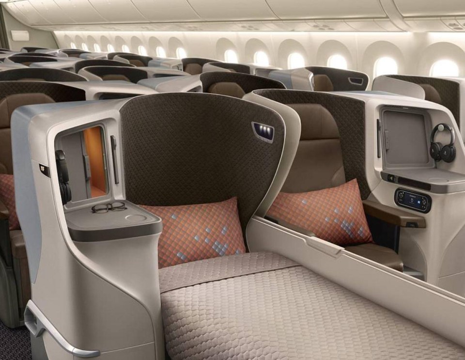 Singapore Airlines 787-10 Business Class cabin
