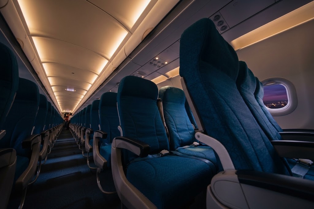 Vietnam Airlines narrowbody economy cabin, three-by-three seating with no seatback screens