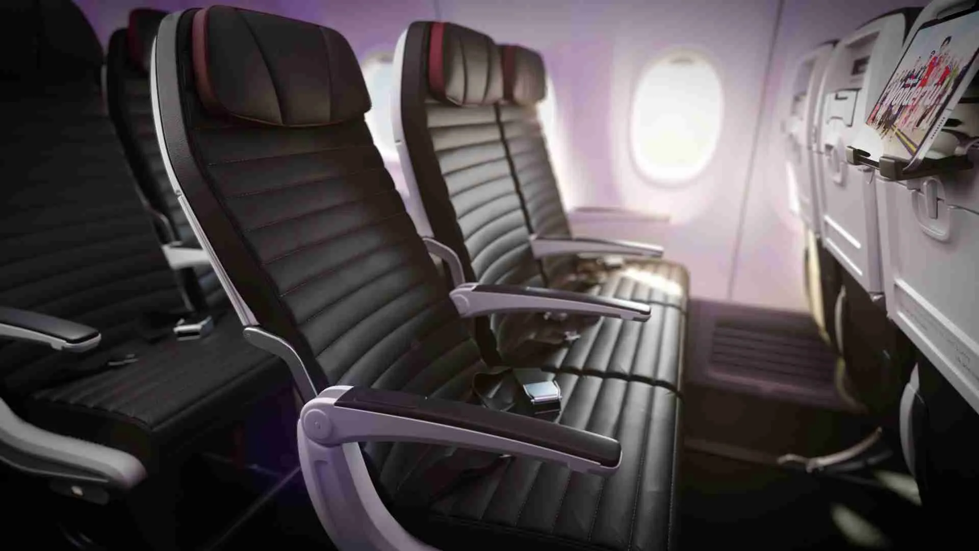 Virgin Australia 737 MAX 8 Economy cabin with mood lighting