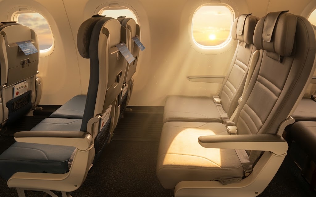 Porter Airlines Embraer E195-E2 cabin in a 2-2 layout