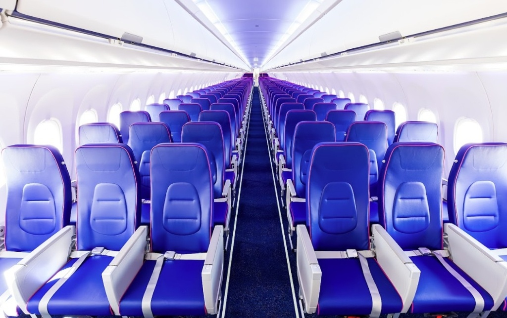 Wizz Air Airbus A321ceo all-economy cabin, 3-3 non-reclining slimline seats
