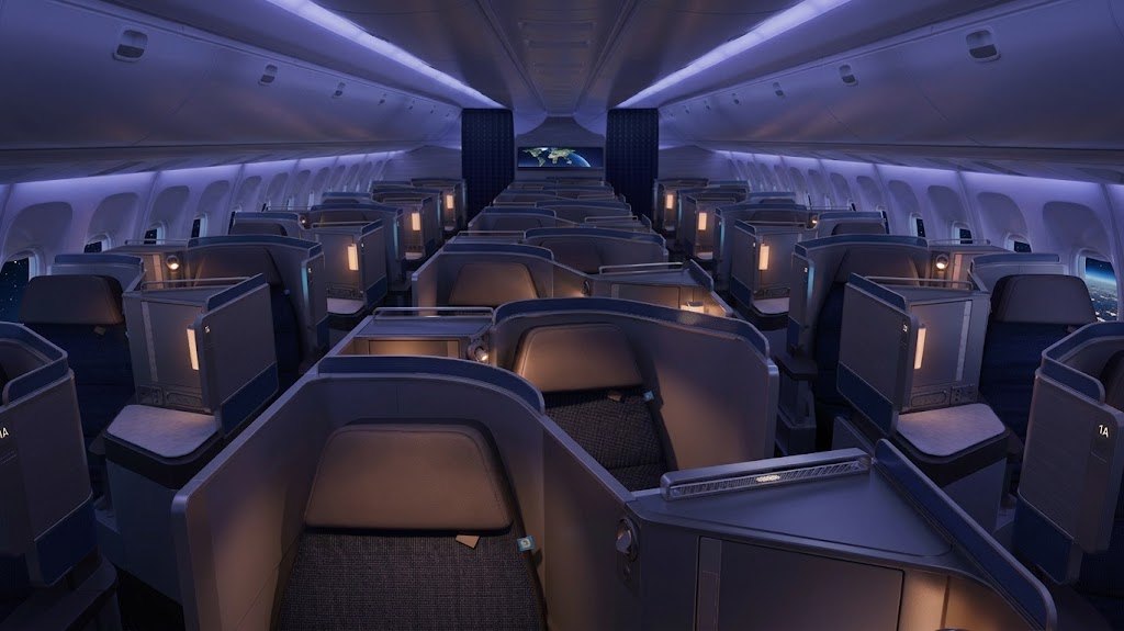 United Airlines 767-300ER Polaris Business Class 1-1-1 cabin