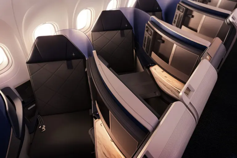 United Airlines A321neo Coastliner Polaris Business Class cabin